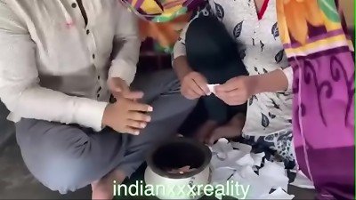 In the cold, husband heated up by tearing up his super hot wifey