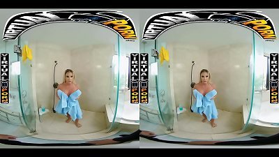 VIRTUALPORN.COM - big-titted blondie milf Robbin Banx entices Step son-in-law In douche
